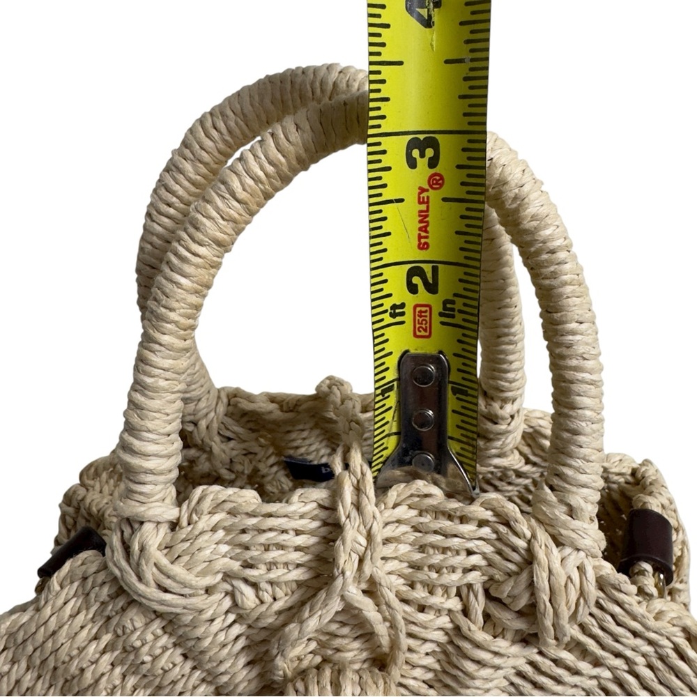 Buji Baja by Hat Attack Mini Cooper Round Straw Bag Natural (Missing Strap) - Picture 6 of 12